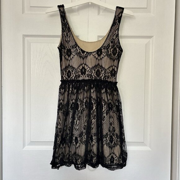 VTG Wet Seal Mini Babydoll Womens Small Dark Fairy 90s Y2K Whimsigoth 2000s Tan - Picture 2 of 6